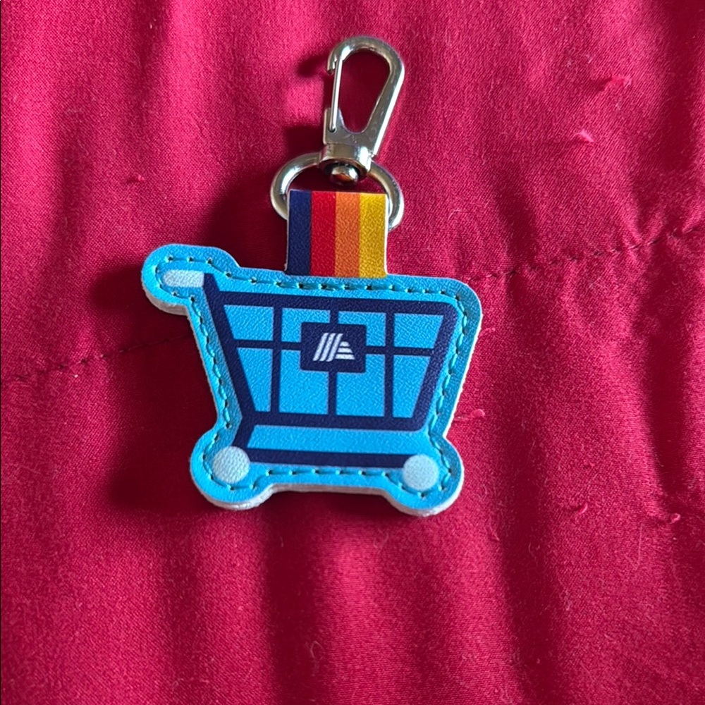 Blue Shopping Cart Quarter Holder